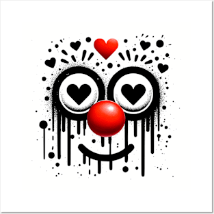 Red nose 2024 national funny street art heart celebrate Posters and Art